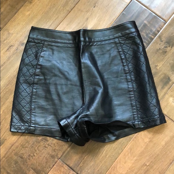 Forever 21 Pants - Forever 21 high waisted faux leather shorts
